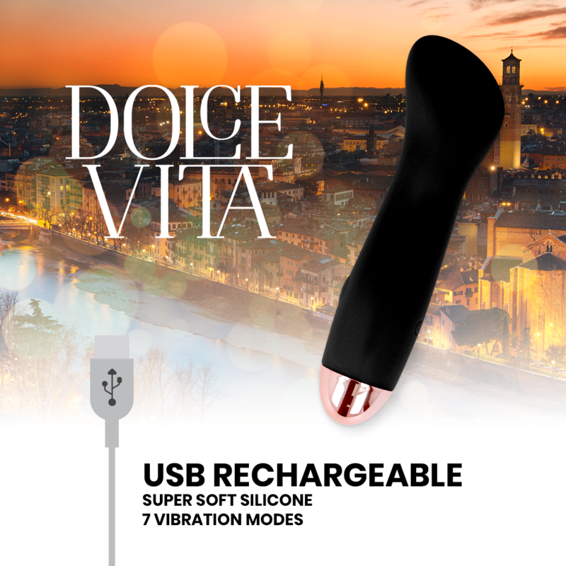 Comprar DOLCE VITA Vibrador Recargable One Negro – Diseño Elegante Con 7 Velocidades Para Placer Personalizado-Noxtic