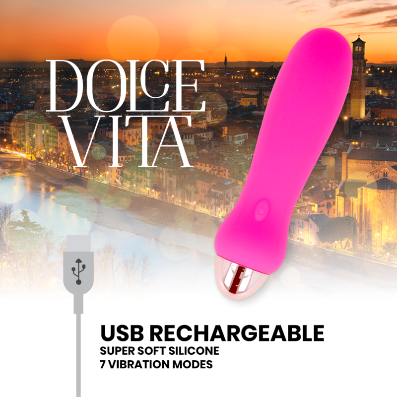 Comprar DOLCE VITA Vibrador Recargable Five Rosa – Elegancia Y 7 Velocidades Para Placer Personal-Noxtic