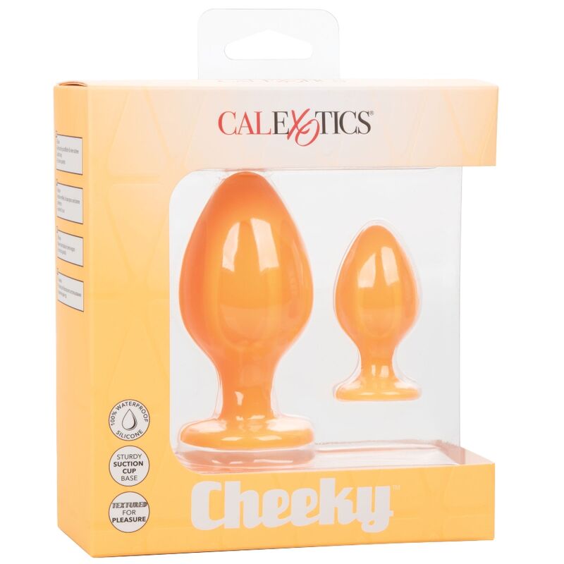 Comprar CALEXOTICS Cheeky Plugs Anales Naranja – Plugs Con Textura Individual Y Base Con Ventosa Para Uso Seguro-Noxtic