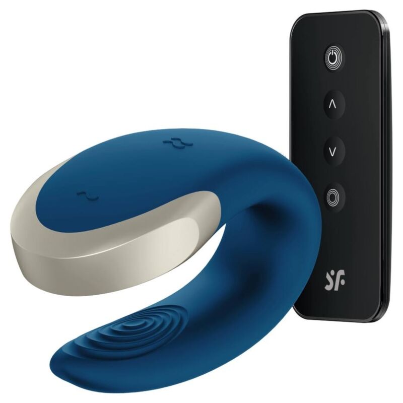 SATISFYER - DOUBLE LOVE APP COUPLES VIBRATOR LUXURY BLUE