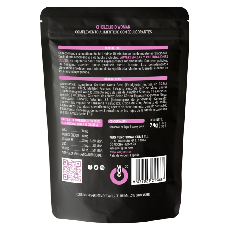 Comprar WUG Sex Sense Libid Woman Chicle Aumento Libido – Estimula Tu Deseo Con Ingredientes Naturales-Noxtic