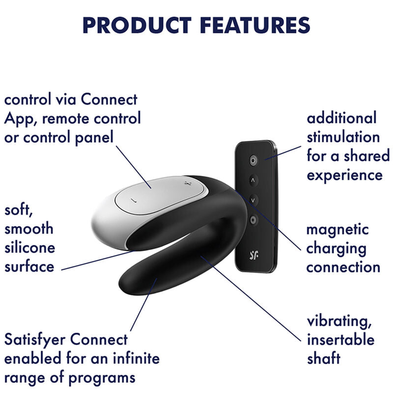 Comprar Satisfyer Double Fun Negro – Vibrador Recargable Con Diseño Innovador Para Parejas-Noxtic