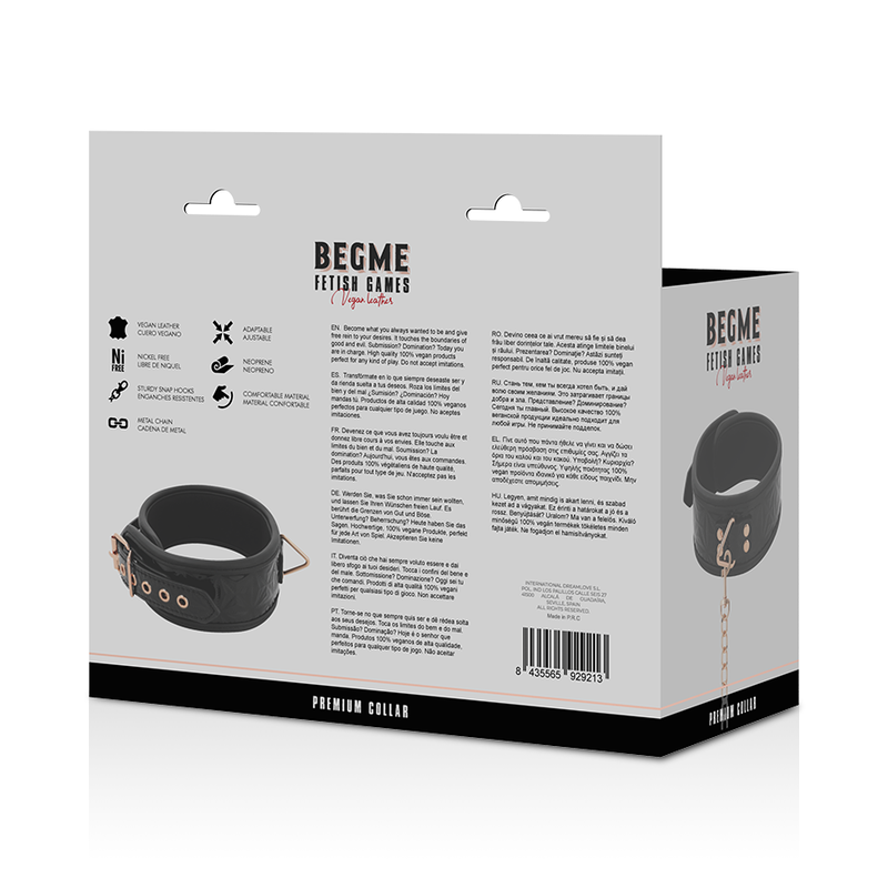 Comprar BEGME Collar Black Edition – Cuero Vegano Con Forro De Neopreno Para Comodidad Y Estilo-Noxtic
