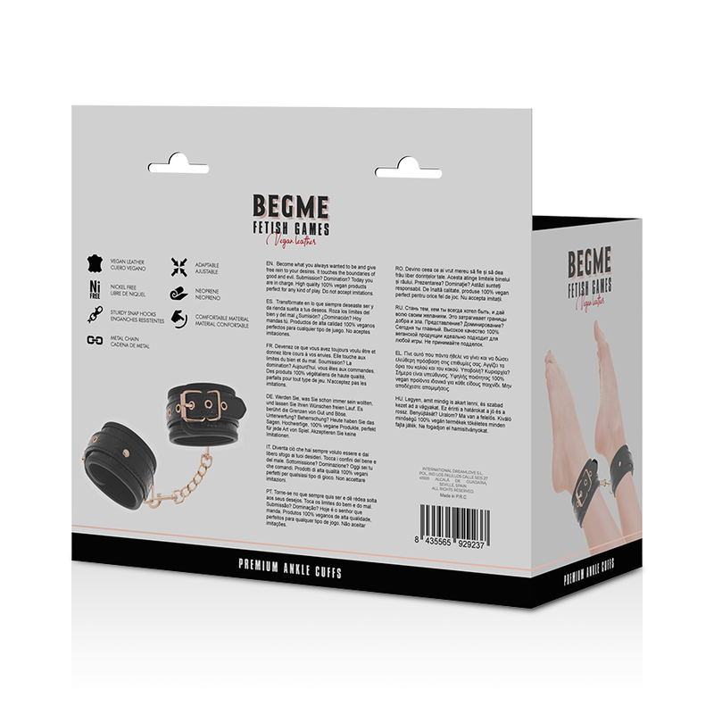 Comprar BEGME Black Edition Esposas Para Tobillos – Accesorio Con Forro De Neopreno Para Confort Y Estilo-Noxtic