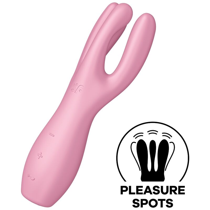 Comprar Satisfyer Threesome 3 Vibrador Rosa – Vibrador Recargable Con Estimulación Ergonómica-Noxtic
