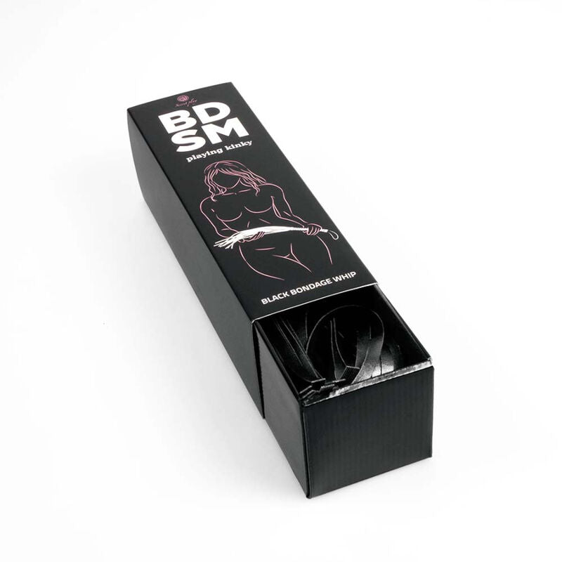 Comprar SECRETPLAY Látigo Negro – Juguete Erótico De Cuero Sintético Para Experiencias Sensoriales-Noxtic