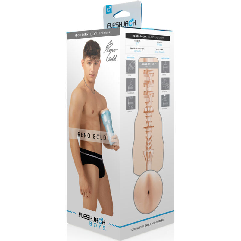 Comprar FLESHJACK Masturbador Reno Gold – Diseño Elegante Para Experiencia Sensorial Única-Noxtic