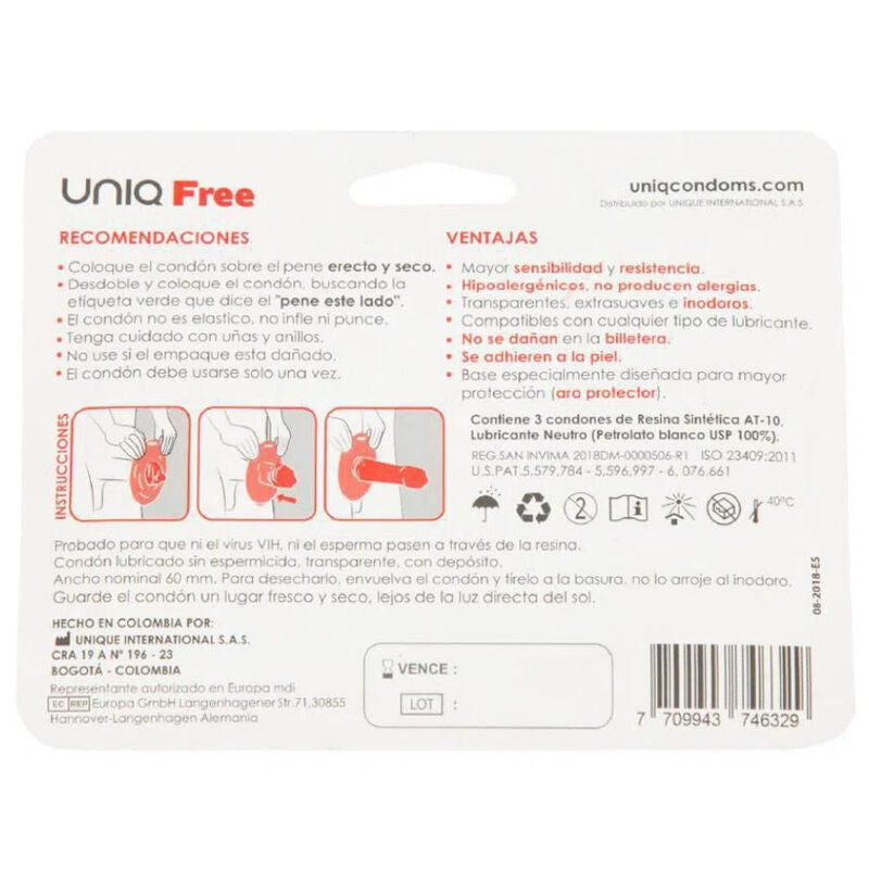 Comprar UNIQ Free Preservativos Sin Latex – Protección Con Aro Protector Para Experiencias Confiables-PRESERVATIVOS-Noxtic
