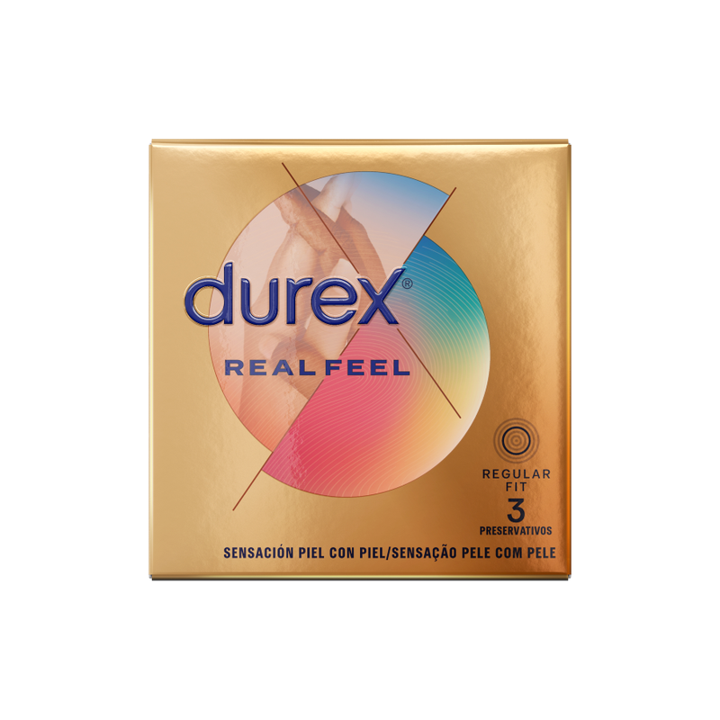 Comprar DUREX Real Feel Preservativos 3 Unidades – Material Sin Látex Para Máxima Sensibilidad-PRESERVATIVOS-Noxtic
