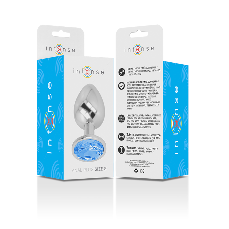 Comprar INTENSE Plug Anal Metal Con Cristal Azul Talla S – Diseño Elegante Para Estimulación Sensorial Única-Noxtic