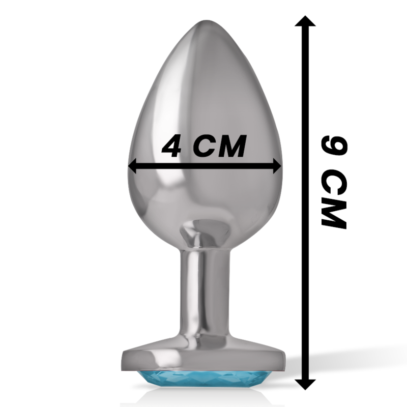 Comprar INTENSE Plug Anal Metal Aluminium Con Cristal Azul Talla L – Diseño Elegante Para Una Experiencia Única de Placer-Noxtic