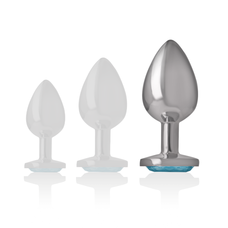 Comprar INTENSE Plug Anal Metal Aluminium Con Cristal Azul Talla L – Diseño Elegante Para Una Experiencia Única de Placer-Noxtic