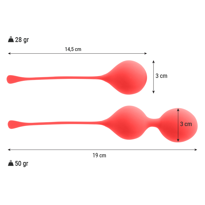 Comprar INTENSE Bolas Kegel Pack Kendall Rojo – Silicona Médica Hipoalergénica Para Entrenamiento Pélvico-Noxtic