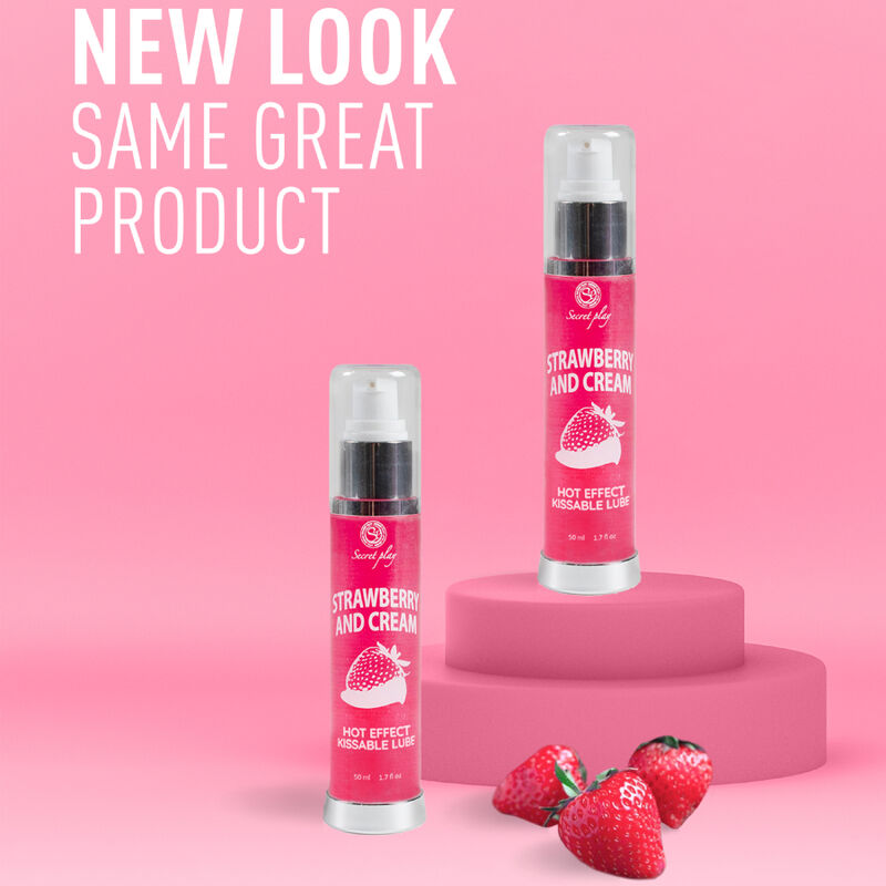 Comprar SECRETPLAY Lubricante 2 en 1 Efecto Calor Fresa y Nata 50 ml – Lubricante Sin Azúcar Con Aroma Agradable-Noxtic
