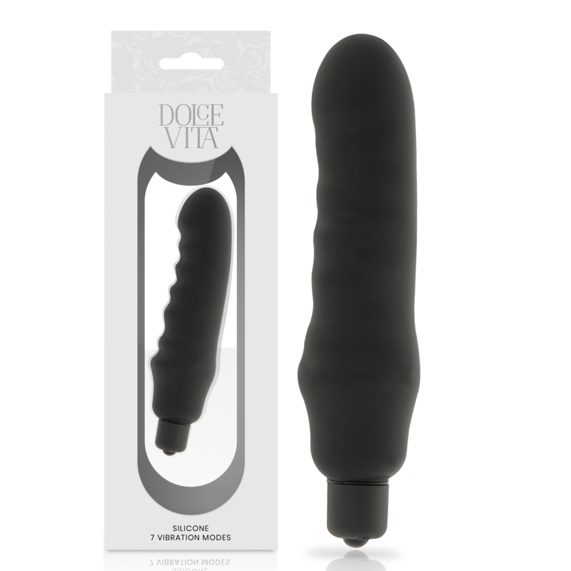 Comprar DOLCE VITA Genius Vibrador Silicona Negro – Diseño Elegante Con Silicona Médica Para Placer Sofisticado-Noxtic