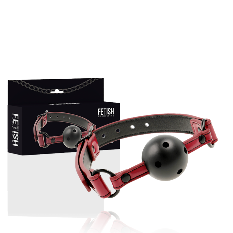Comprar FETISH Submissive Dark Room – Mordaza Transpirable Con Diseño Elegante De Cuero Vegano-Noxtic