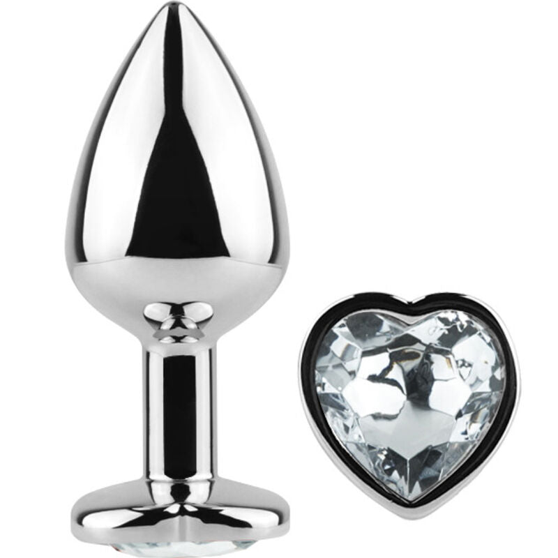 Comprar SECRETPLAY Metal Butt Plug Corazón Transparente Talla S – Diseño Elegante Para Placer Sensible-Noxtic
