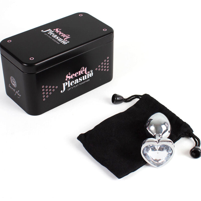 Comprar SECRETPLAY Metal Butt Plug Corazón Transparente Talla S – Diseño Elegante Para Placer Sensible-Noxtic