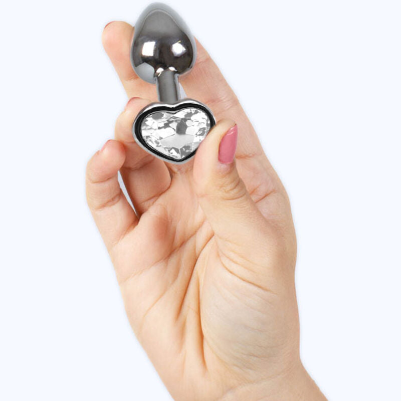 Comprar SECRETPLAY Metal Butt Plug Corazón Transparente Talla S – Diseño Elegante Para Placer Sensible-Noxtic