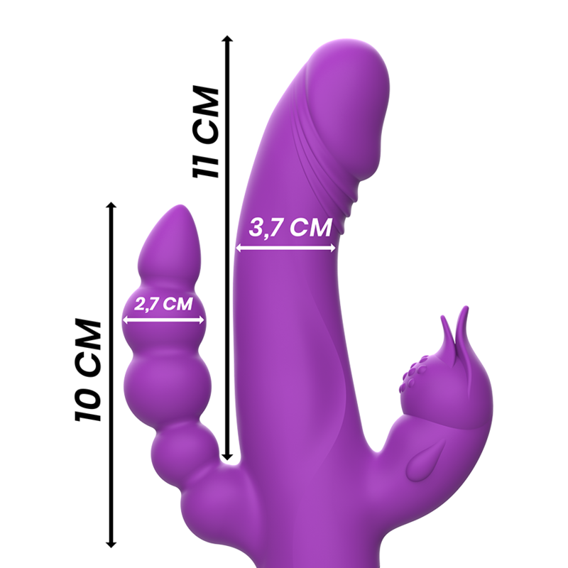 Comprar Intense Casanova Vibrador Rabbit Morado – Vibrador Silicona Con Triple Motor Y 30 Modos De Vibración-Noxtic