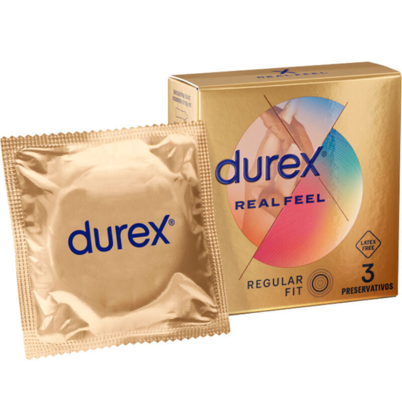 Comprar DUREX Real Feel Preservativos 3 Unidades – Material Sin Látex Para Máxima Sensibilidad-PRESERVATIVOS-Noxtic