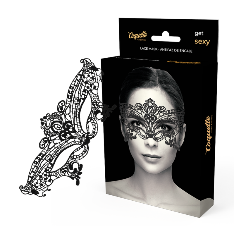 Comprar Coquette Chic Desire Antifaz Encaje Negro Ancho – Diseño Elegante Para Libertad Sensorial-Noxtic