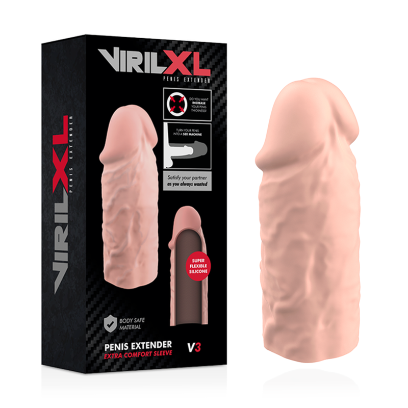 Comprar VIRILXL Extensión De Pene Liquid Silicone V3 Natural – Aumento De Grosor Y Longitud Para Mayor Placer-Noxtic