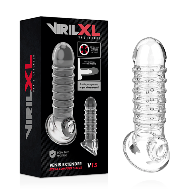 Comprar VIRILXL Extensión y Funda V15 Transparente – Aumento de Grosor Para Una Experiencia Sensual Intensificada-Noxtic