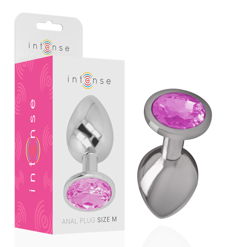 Comprar INTENSE Plug Anal Metal Con Cristal Rosa Talla M – Diseño Elegante Para Estimulación Sensible y Glamour-Noxtic