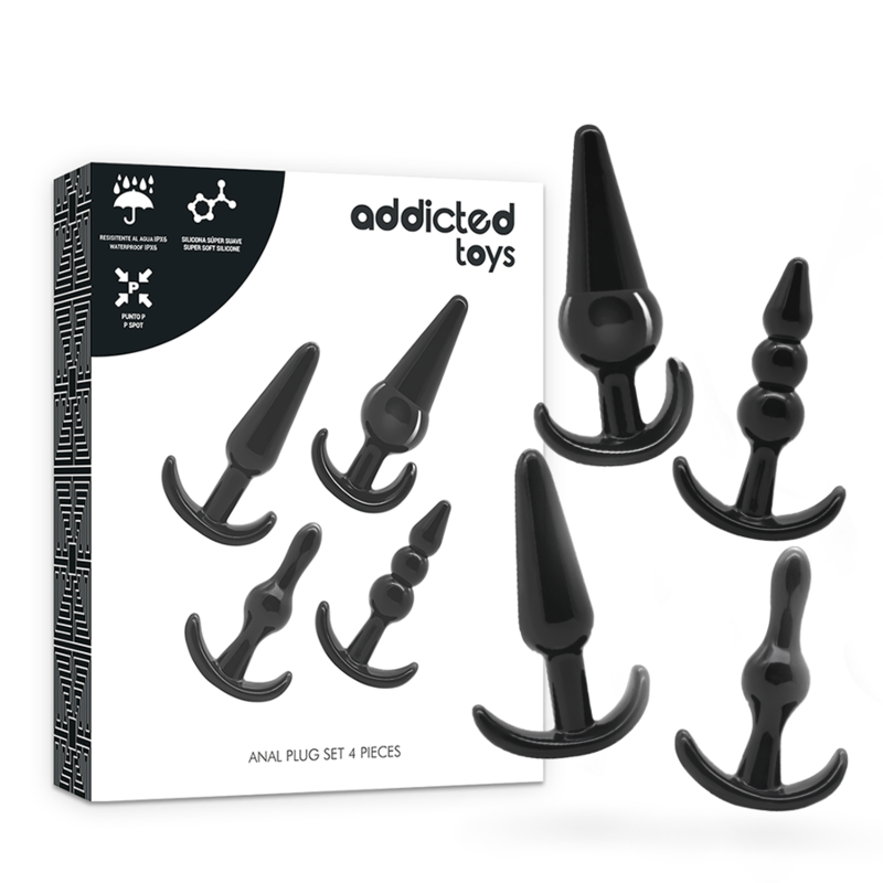Comprar ADDICTED TOYS Set 4 Plugs Anales – Diseño Exclusivo Para Explorar Placer Con Confianza-Noxtic