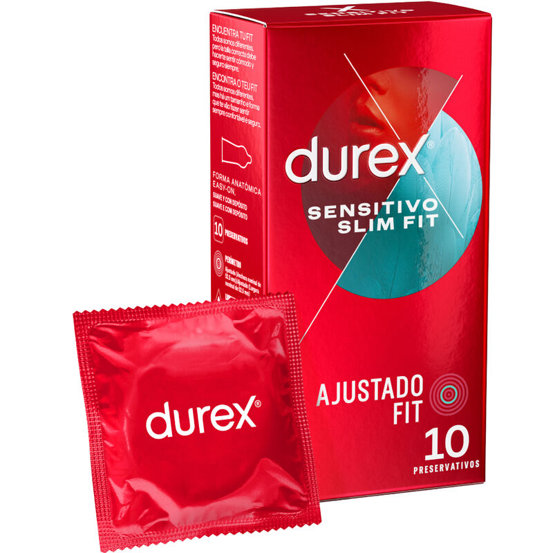 Comprar DUREX Sensitivo Slim Fit 10 Unidades – Preservativos Con Ajuste Perfecto Y Sensibilidad Superior-PRESERVATIVOS-Noxtic