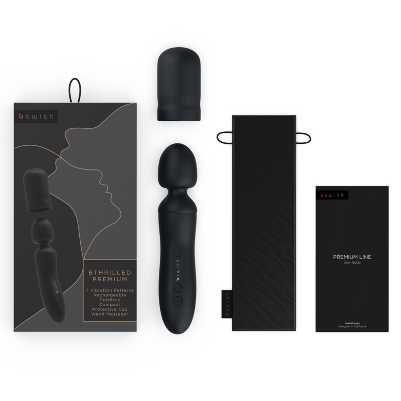 Comprar B SWISH Bthrilled Vibrador Wand Premium Negro – Diseño Elegante Con Funcionalidad Recargable-Noxtic