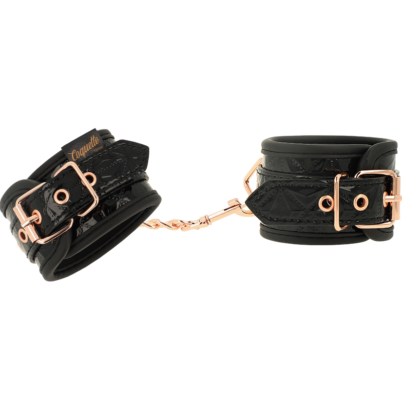 Comprar COQUETTE CHIC DESIRE Black Edition – Esposas De Cuero Vegano Con Forro Suave De Neopreno-Noxtic