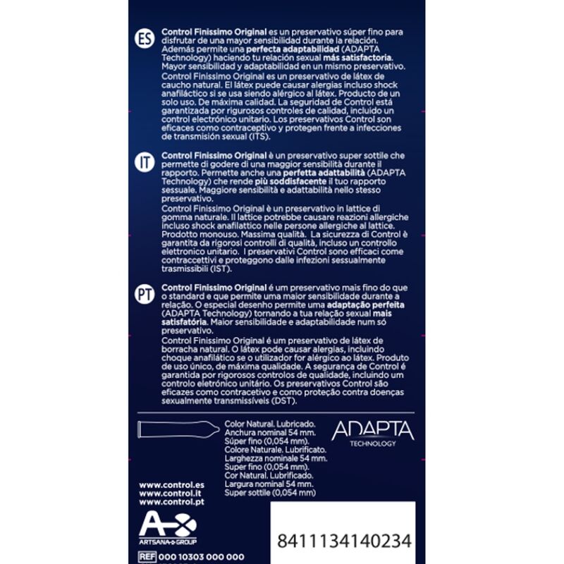 Comprar CONTROL Finissimo Original 6 Unidades – Preservativos Ultra Sensibles Para Máxima Comodidad-PRESERVATIVOS-Noxtic