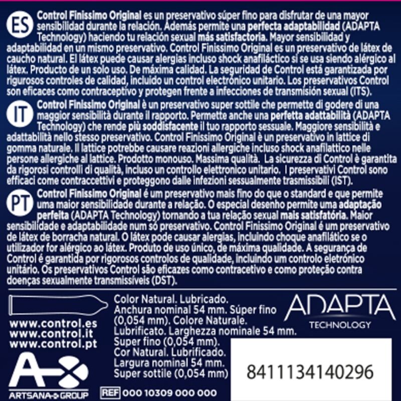 Comprar CONTROL Finissimo Preservativos 3 Unidades – Sensibilidad Extrema Con Espesor Ultra Fino-PRESERVATIVOS-Noxtic