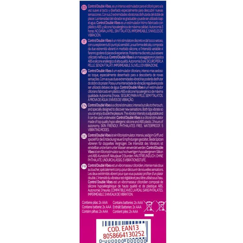 Comprar Control Double Vibes Estimulador – Doble Placer Con Dos Cabezas Vibratorias-Noxtic