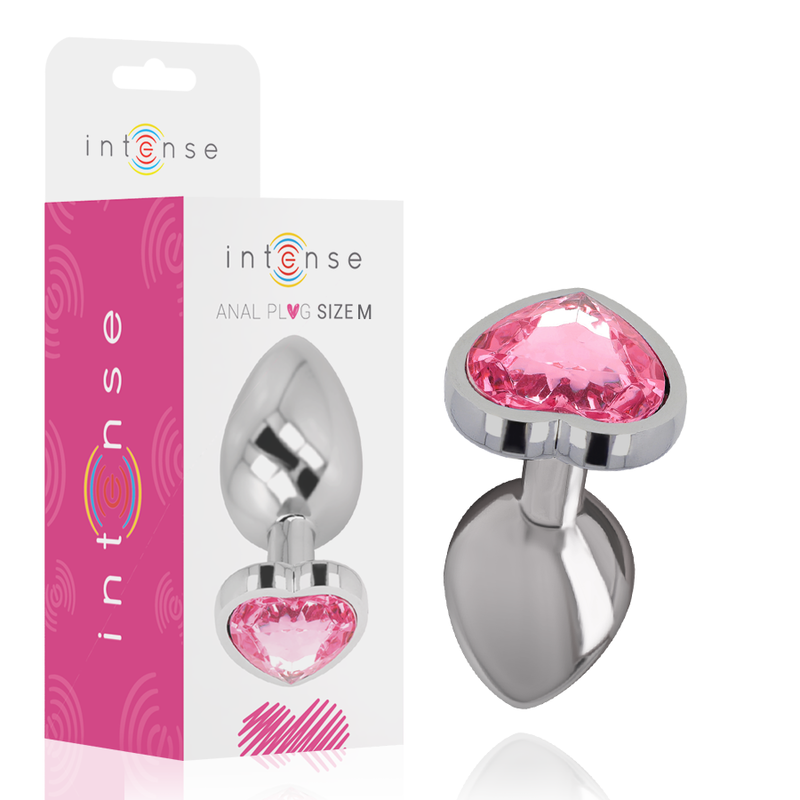 Comprar INTENSE Plug Anal Metal Aluminio Corazón Rosa Talla M – Diseño Elegante Para Una Experiencia Sensorial Única-Noxtic