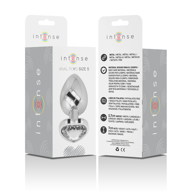 Comprar INTENSE Plug Anal Metal Aluminio Corazón Blanco Talla S – Diseño Glamuroso Para Placer Elegante-Noxtic