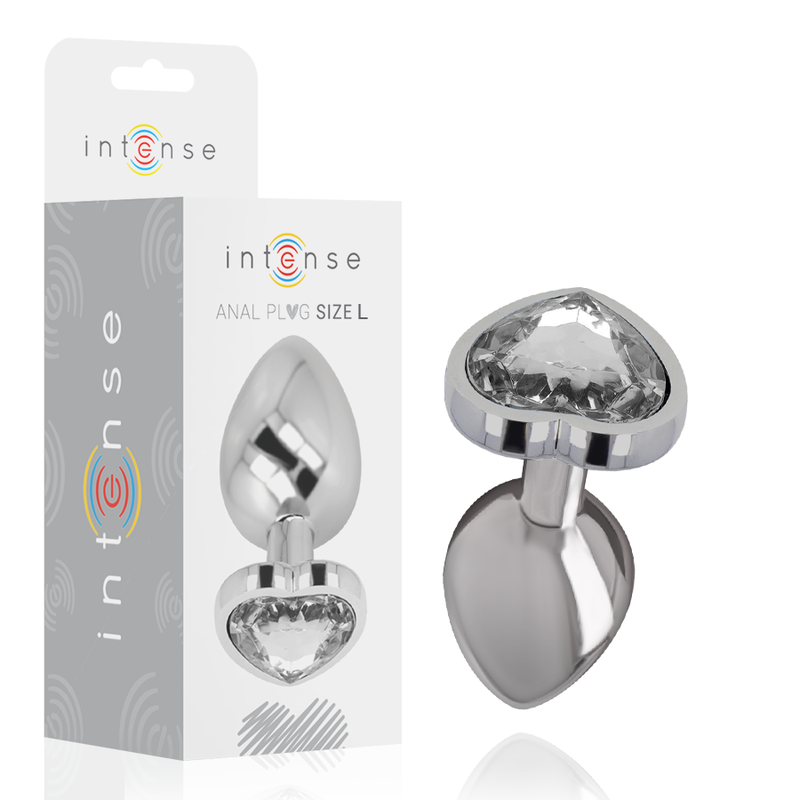 Comprar INTENSE Plug Anal Metal Aluminio Corazón Blanco Talla L – Diseño Elegante Para Placer Confiable-Noxtic