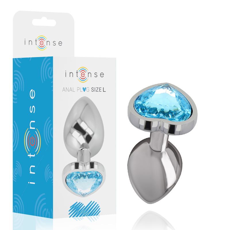 Comprar INTENSE Plug Anal Metal Corazón Azul Talla L – Diseño Sofisticado Para Experiencias Únicas-Noxtic