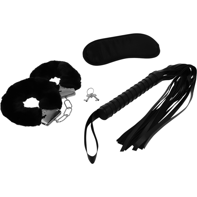 Comprar INTENSE Fetish Set Erótico 1 – Set Con Esposas Antifaz Y Látigo De Diseño Elegante-Noxtic