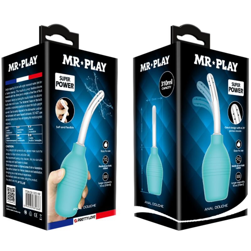 Comprar MR PLAY Pera Anal Ducha De Goma Azul – Diseño Elegante Para Experiencia De Bienestar-Noxtic
