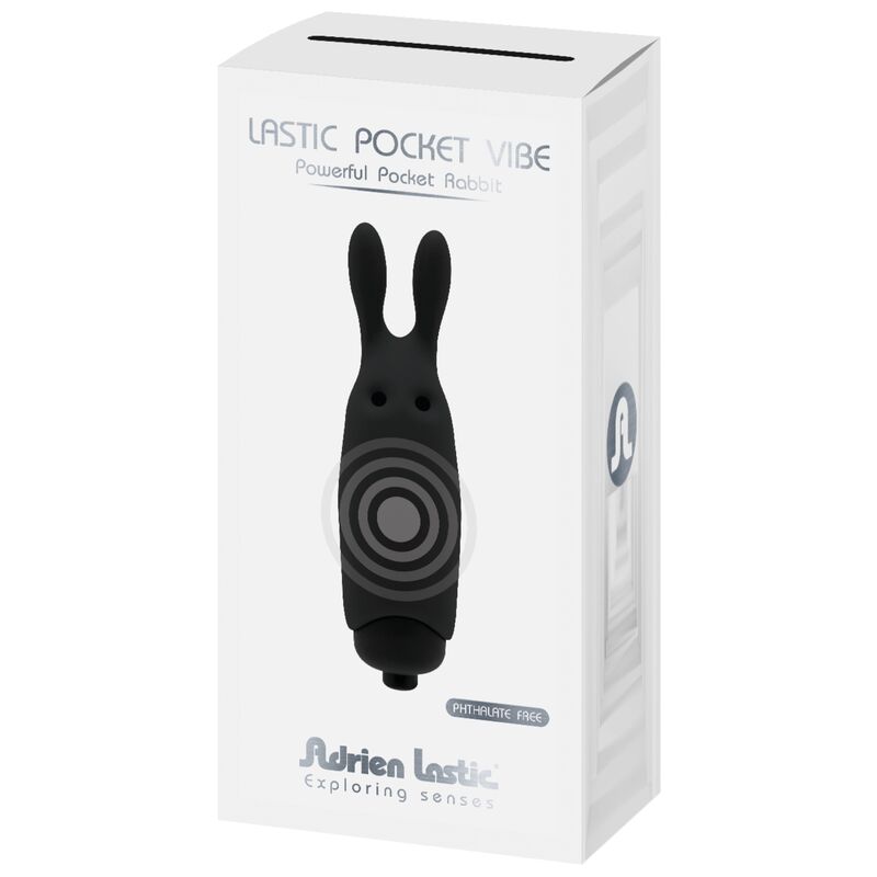 Comprar ADRIEN LASTIC Lastic Pocket Vibrador Conejo Negro – Vibrador Compacto Con Diseño Discreto Para Placer Intimo-Noxtic