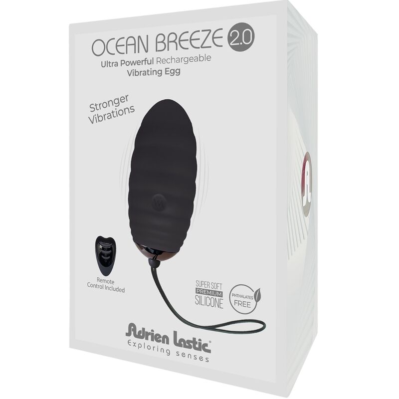 Comprar Adrien Lastic Ocean Breeze 2.0 Huevo Vibrador Negro – Juguete Recargable Con Control Remoto Innovador-Noxtic