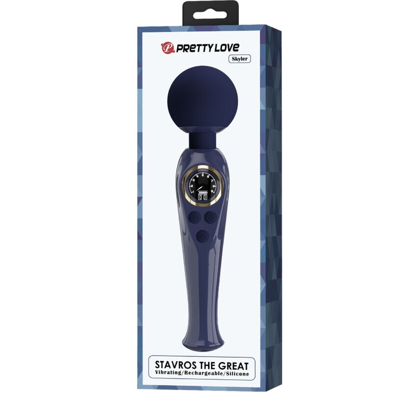 Comprar Pretty Love Skyler Vibrador Wand Azul – Diseño Ergonómico Con 10 Modos De Vibración-Noxtic