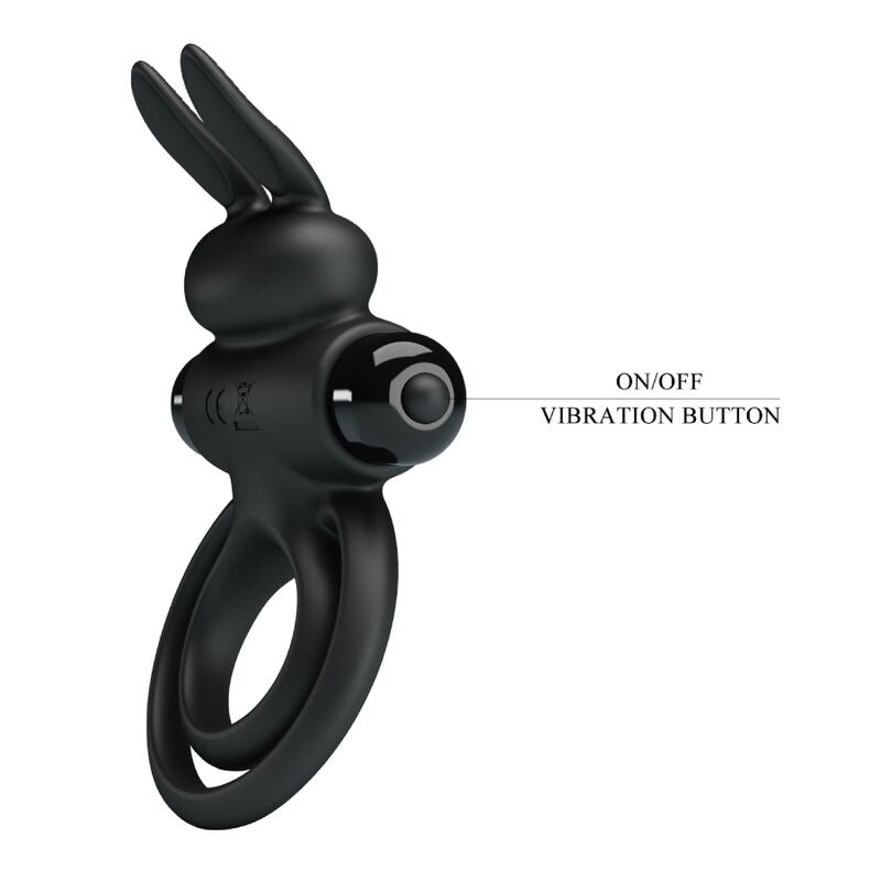 Comprar Pretty Love Anillo Vibrador Conejo Negro – Diseño Elegante Para Placer Sensual-Noxtic