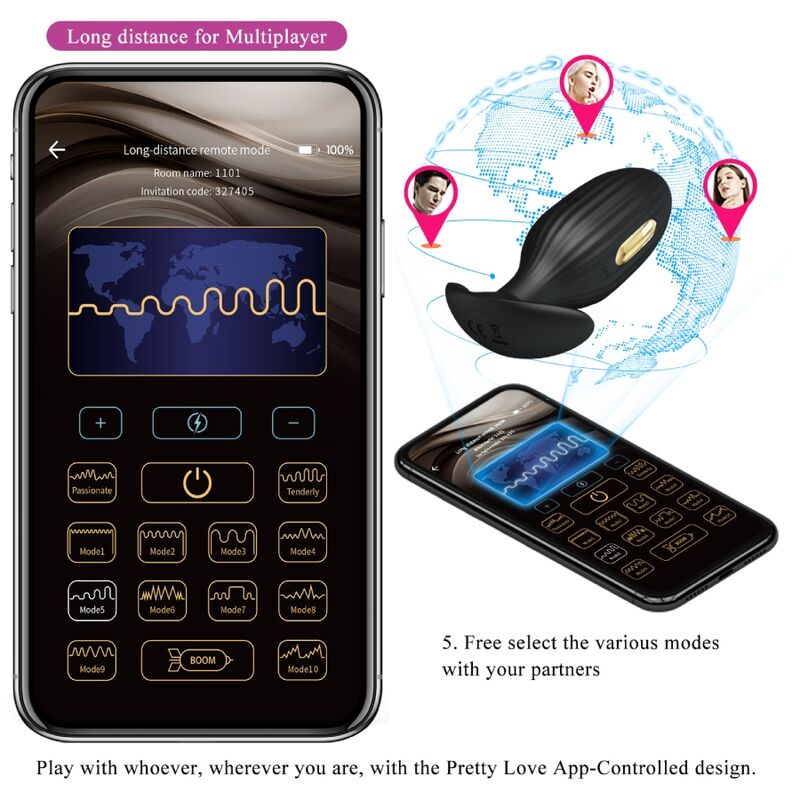 Comprar Pretty Love Jefferson Plug Anal – Plug Controlado Por App Con Diseño Ergonómico-Noxtic