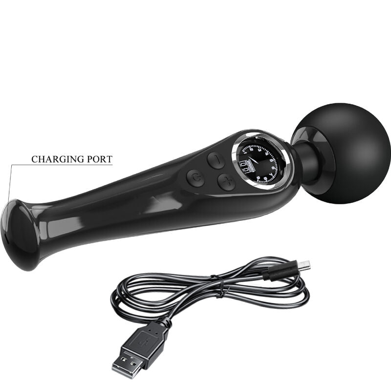 Comprar PRETTY LOVE Skyler Vibrador Wand Negro – Varita Ergonómica Con 10 Modos De Vibración-Noxtic