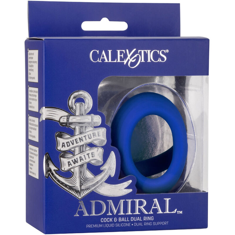 Comprar CALEXOTICS Admiral Cock Ball Doble Anillo Azul – Soporte Doble Con Silicona Premium Para Mayor Comodidad-Noxtic
