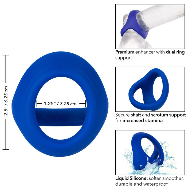 Comprar CALEXOTICS Admiral Cock Ball Doble Anillo Azul – Soporte Doble Con Silicona Premium Para Mayor Comodidad-Noxtic